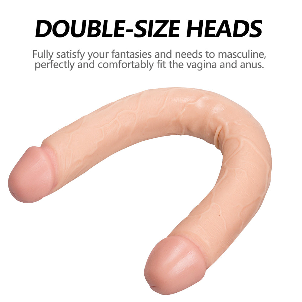 Soft Cover Dildo Double Head for Lesbian Massage Stick Strap Dildos