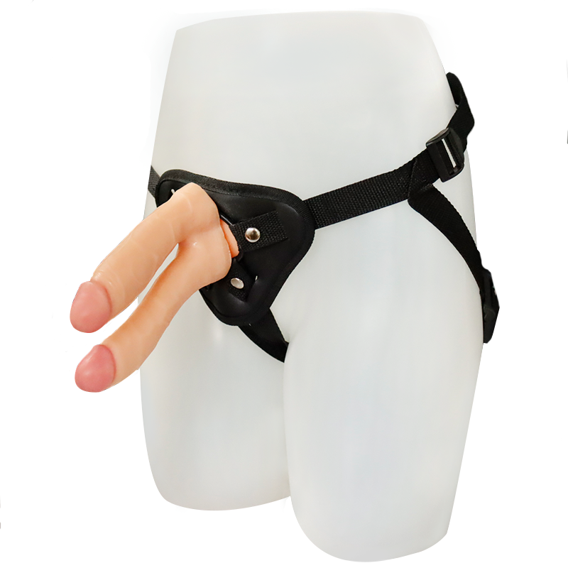 Super Soft PVC Realistic Two Heads Dildo Suction Cup Strap On Dildo Real Skin Double Penetration Dildo For Women Sex Toys