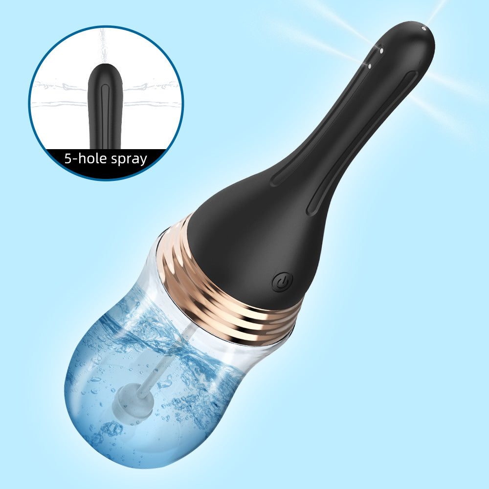 Adult male automatic water spray vibration adult sex toy anal cleaning enema bulb