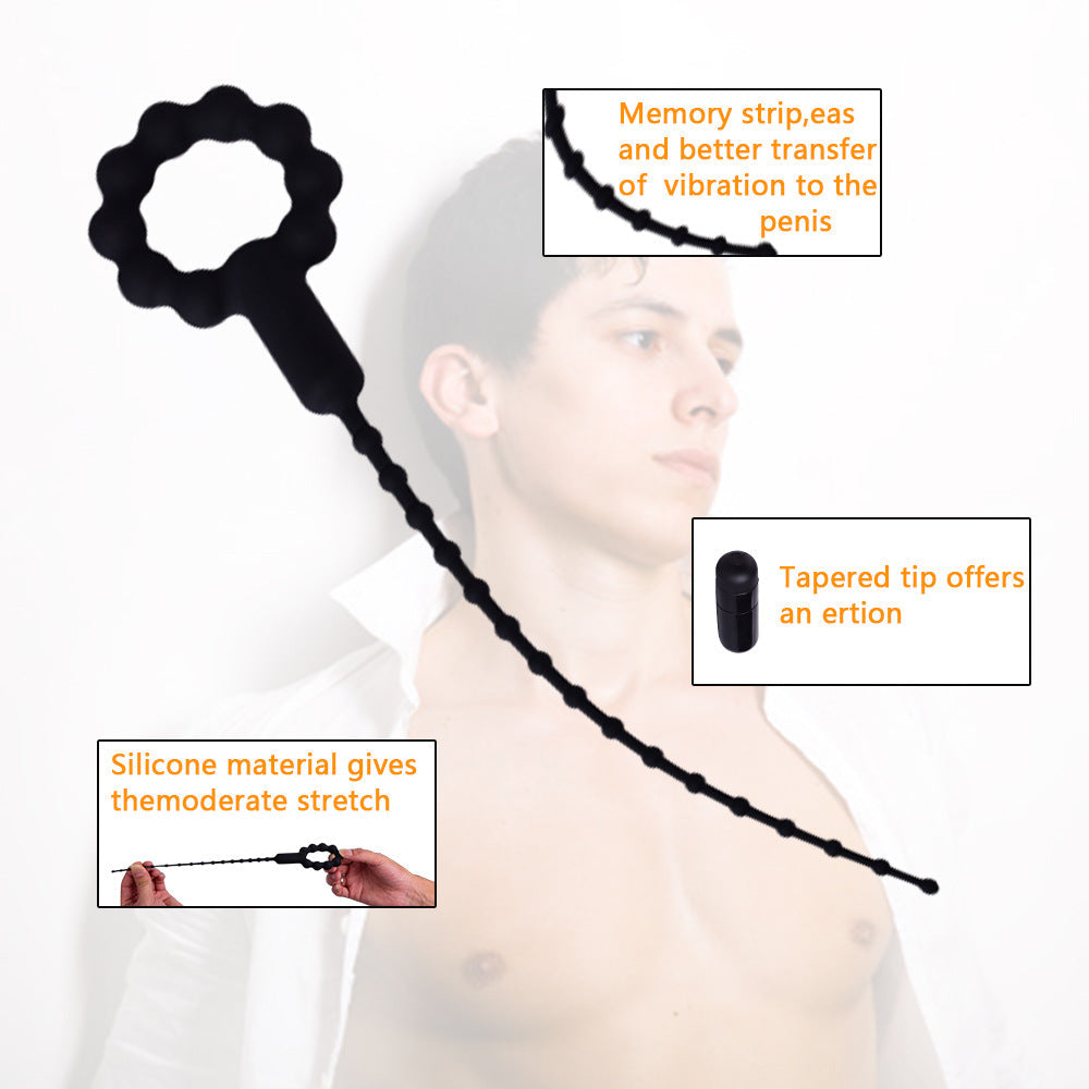 Black Soft Silicone urethral plug Horse Eye Stick Electric Stimulation Glans Urethra Male Masturbation Urethral Vibrator