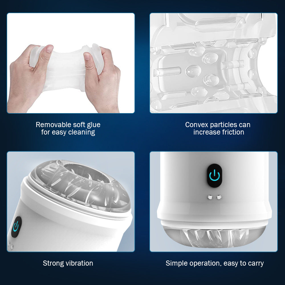 USB rechargeable 10 frequency mini vibrating masturbator for adult men sex toys