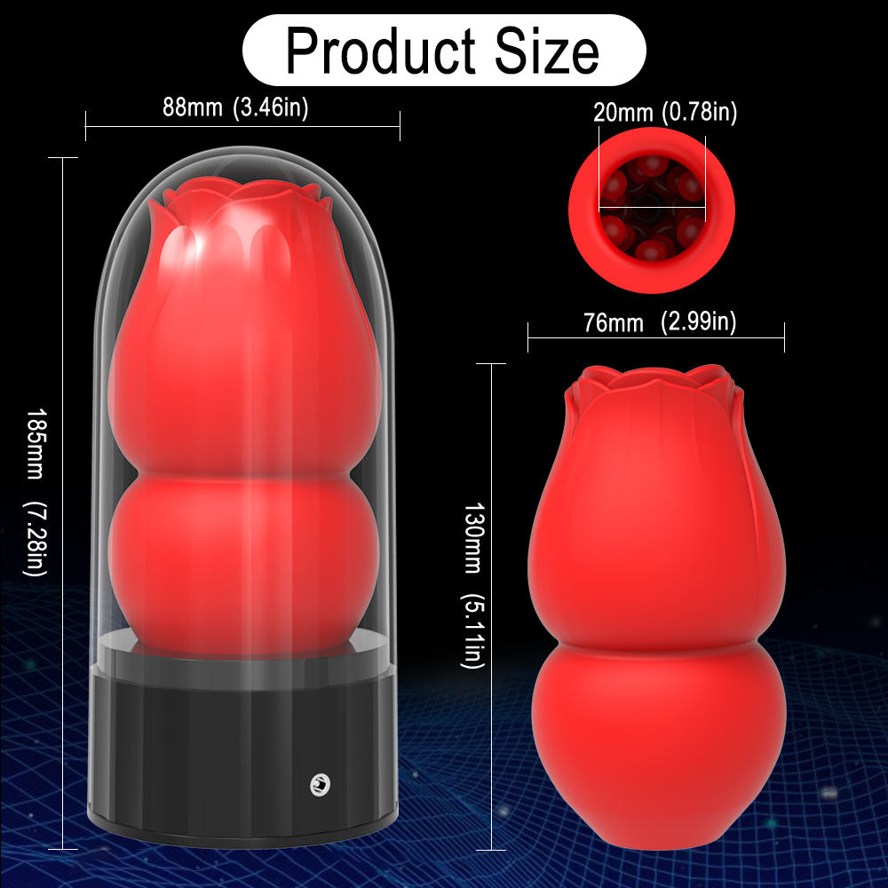 Rose shaped heated handheld environmentally friendly silicone simulation touch male masturbation airplane cup