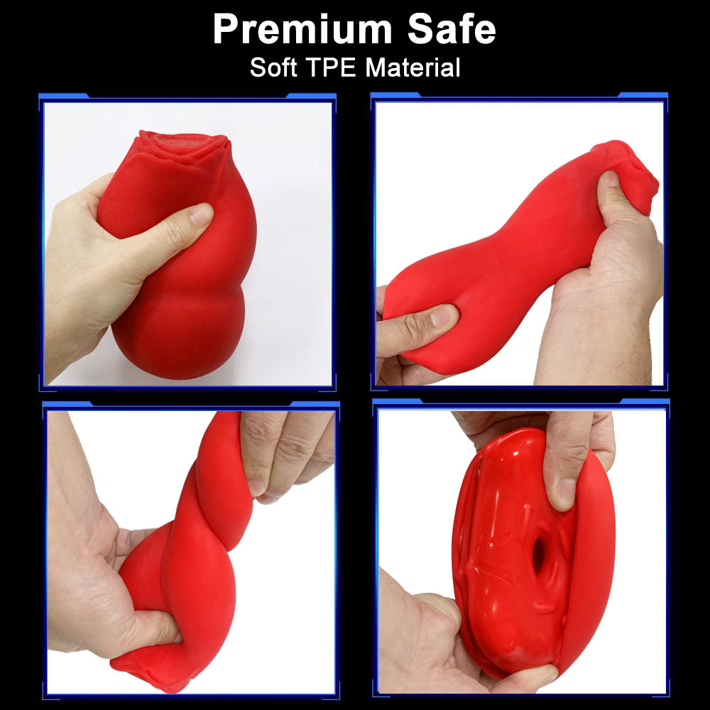 Rose shaped heated handheld environmentally friendly silicone simulation touch male masturbation airplane cup