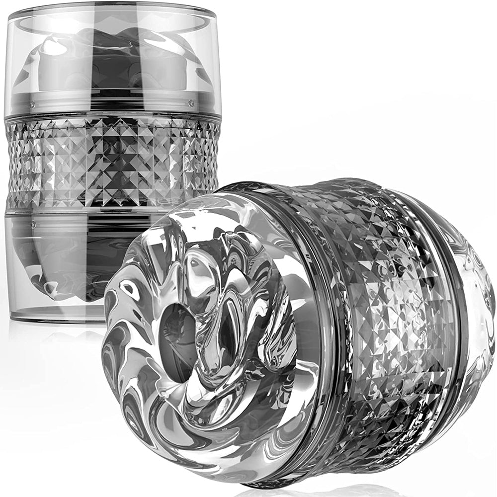Masturbators Diamond Cup Double Through Masturbation Tools for Male Spiral Up Down Thrustig