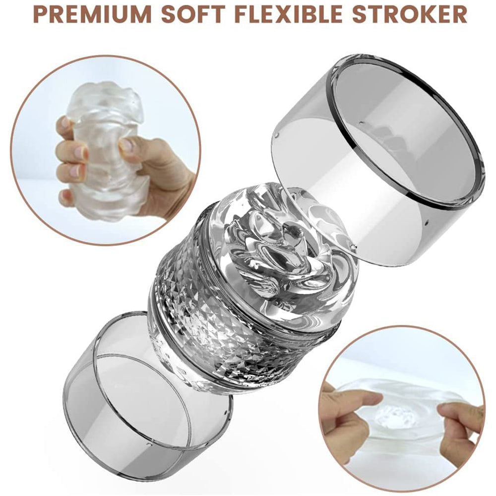 Masturbators Diamond Cup Double Through Masturbation Tools for Male Spiral Up Down Thrustig