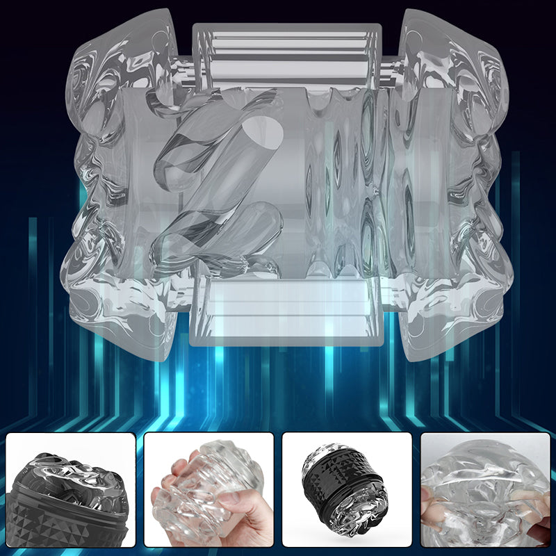 Masturbators Diamond Cup Double Through Masturbation Tools for Male Spiral Up Down Thrustig
