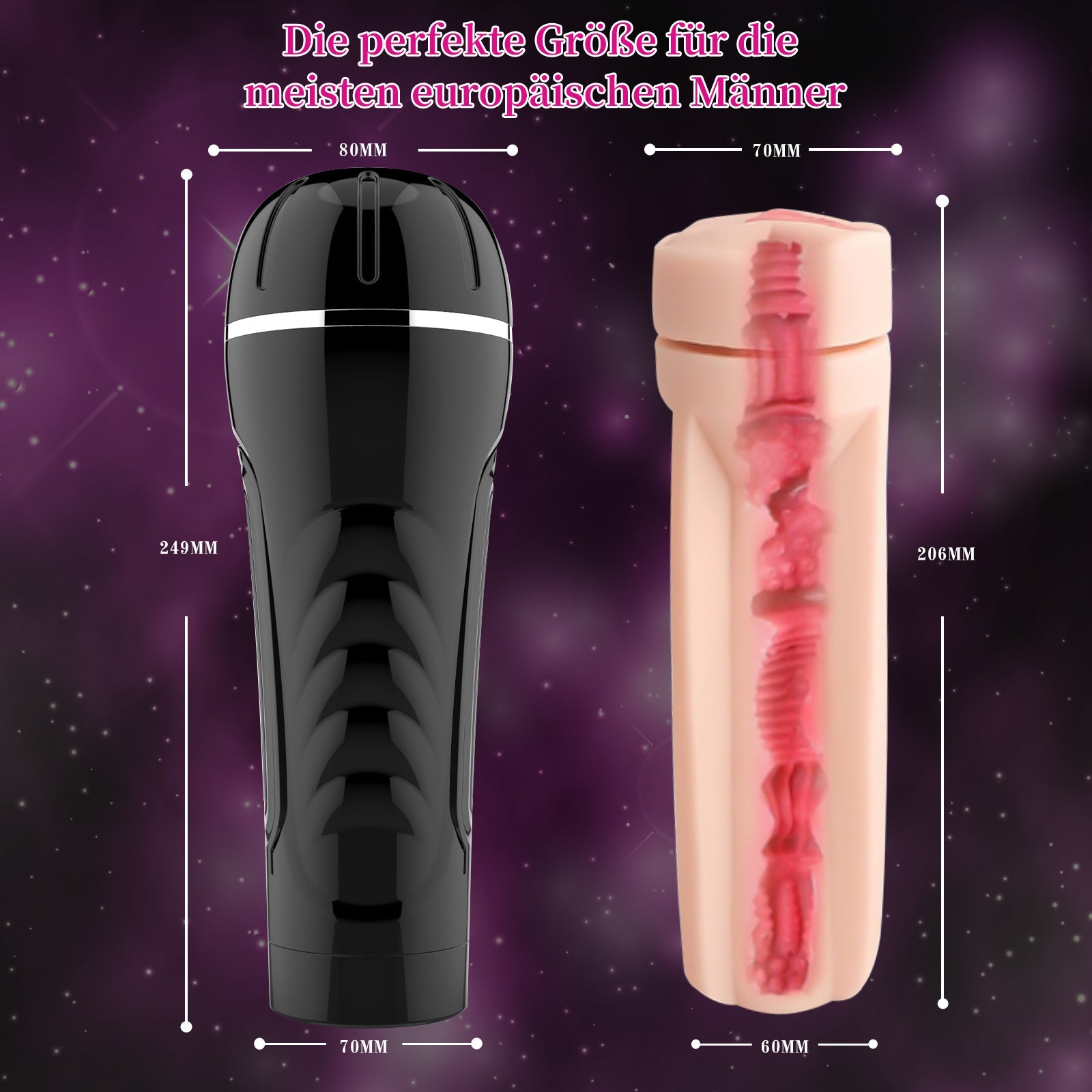 3D Realist Automatic Masturbation Cup Vertical Grain Airplane Cup with Multi-Frequency Vibration TPE Sex Toy