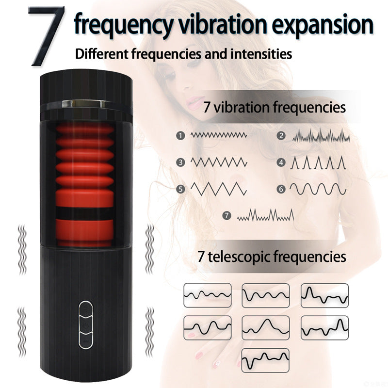 Hot selling Men's Automatic Intelligent 7-Frequency Spiral Telescopic Vibration Masturbation Device Airplane Cup Adult Sex Toys