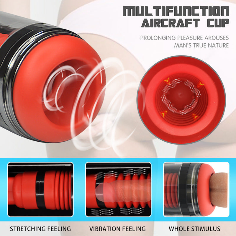 Hot selling Men's Automatic Intelligent 7-Frequency Spiral Telescopic Vibration Masturbation Device Airplane Cup Adult Sex Toys