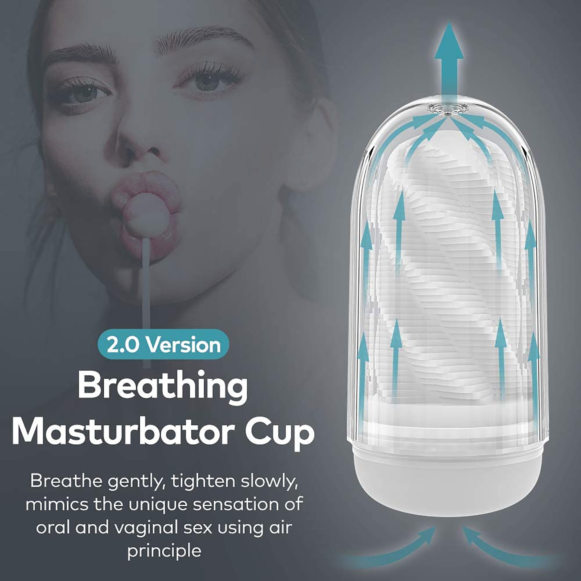 Male New type of breathing valve spiral channel masturbation devices Masturbation Cup