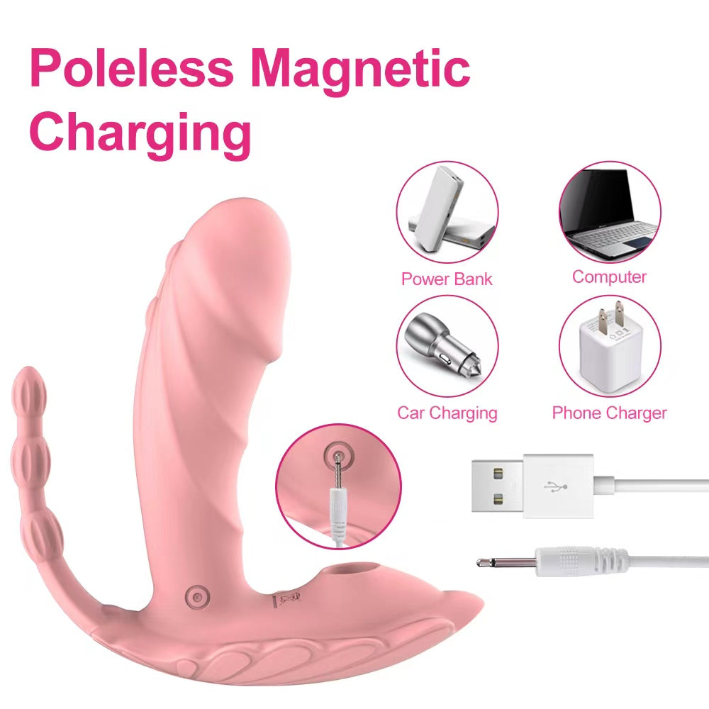 Wireless Remote Control 3 in 1 Tongue Sucker Clitoris Stimulator Female Masturbator G-spot Dildo Vibrator for Women Sex Toy