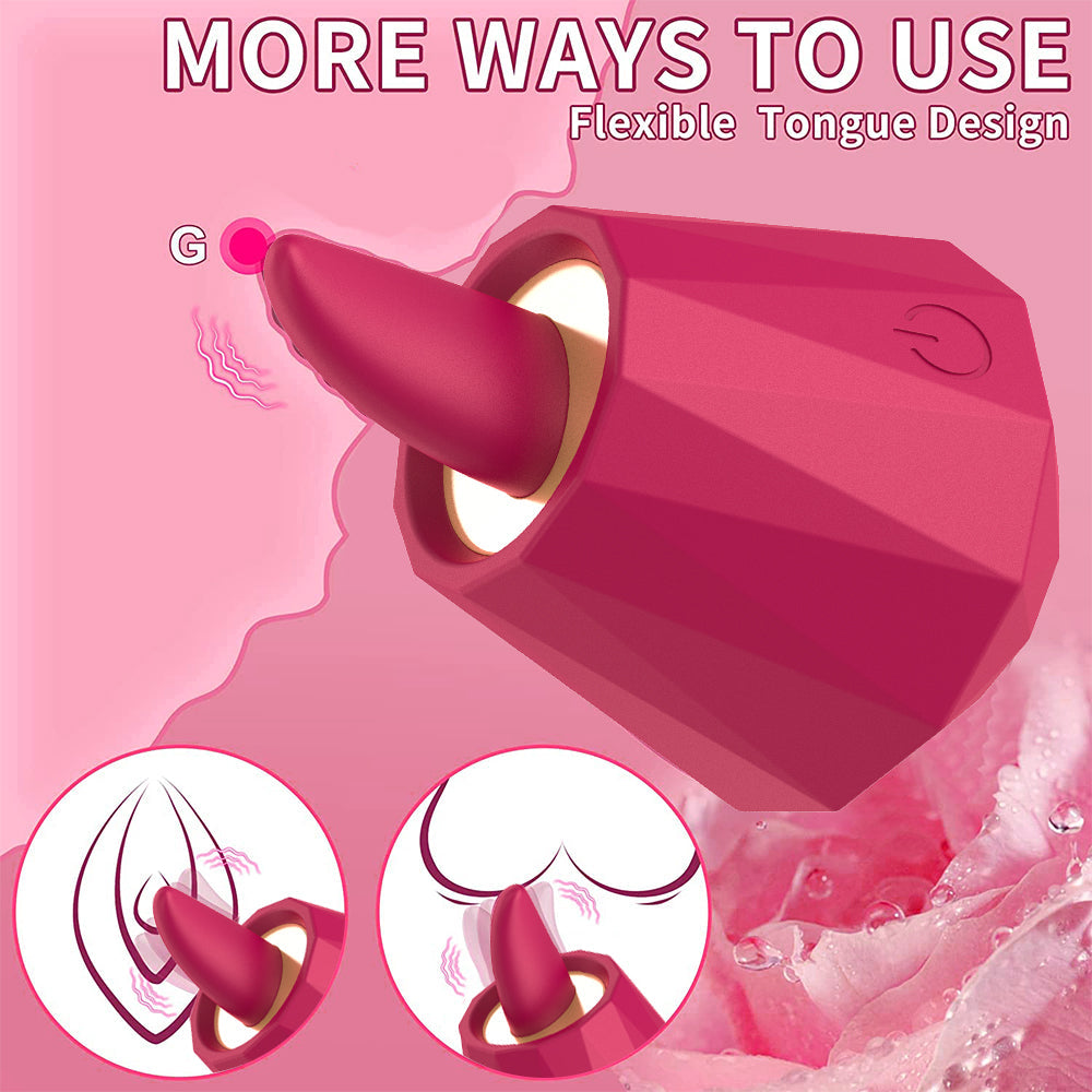 G Spot Rose Vibrator Clitoral Dildo Stimulator Tongue Licking Vibrating Egg Rose Toy Vibrator for Women