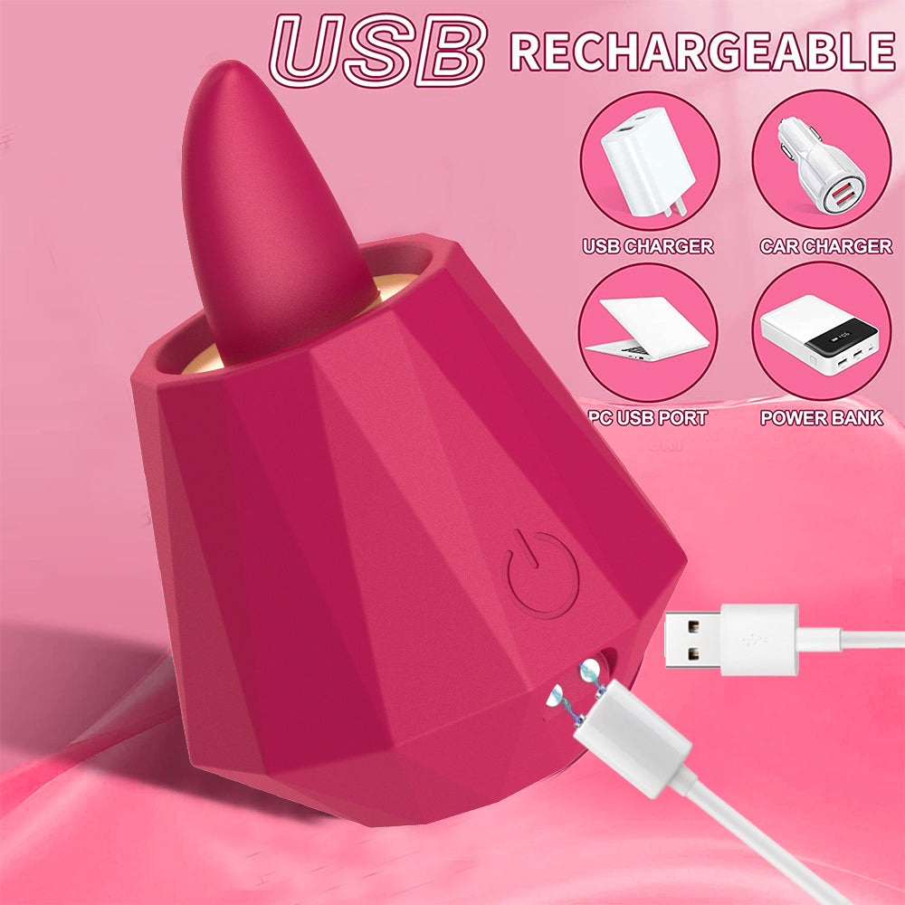 G Spot Rose Vibrator Clitoral Dildo Stimulator Tongue Licking Vibrating Egg Rose Toy Vibrator for Women