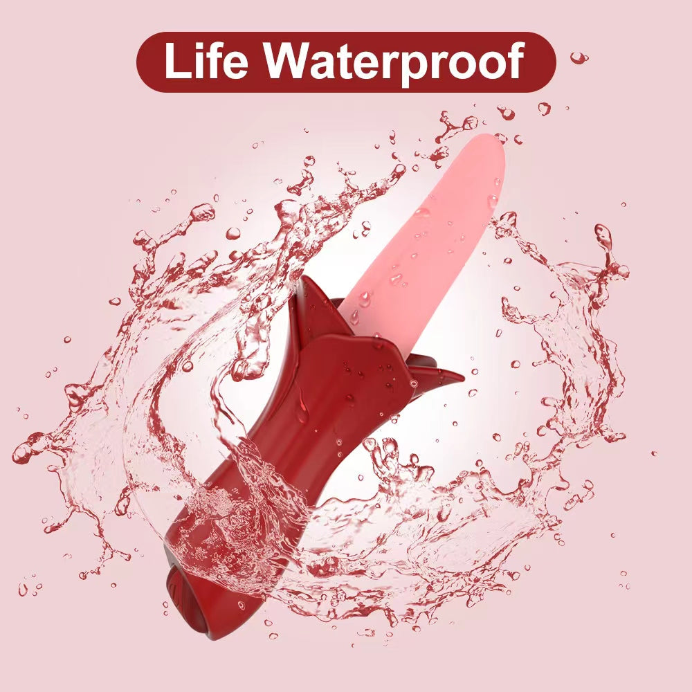 Realistic Tongue Shape Waterproof Breast Clitoris Toys G-spot Female Realistic Artificial Licking Vibrator for Women