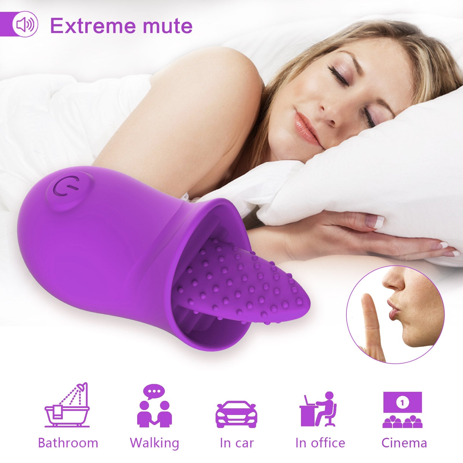 Silicone Realistic Tongue Vibrator 10 Modes Rechargeable Licking Vibrator Clitoris Stimulator