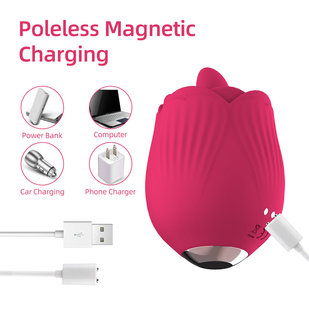 Rose tongue licker ladies tongue licking massager nipple clitoris stimulator 10 speed vibration and triggering adult sex toys