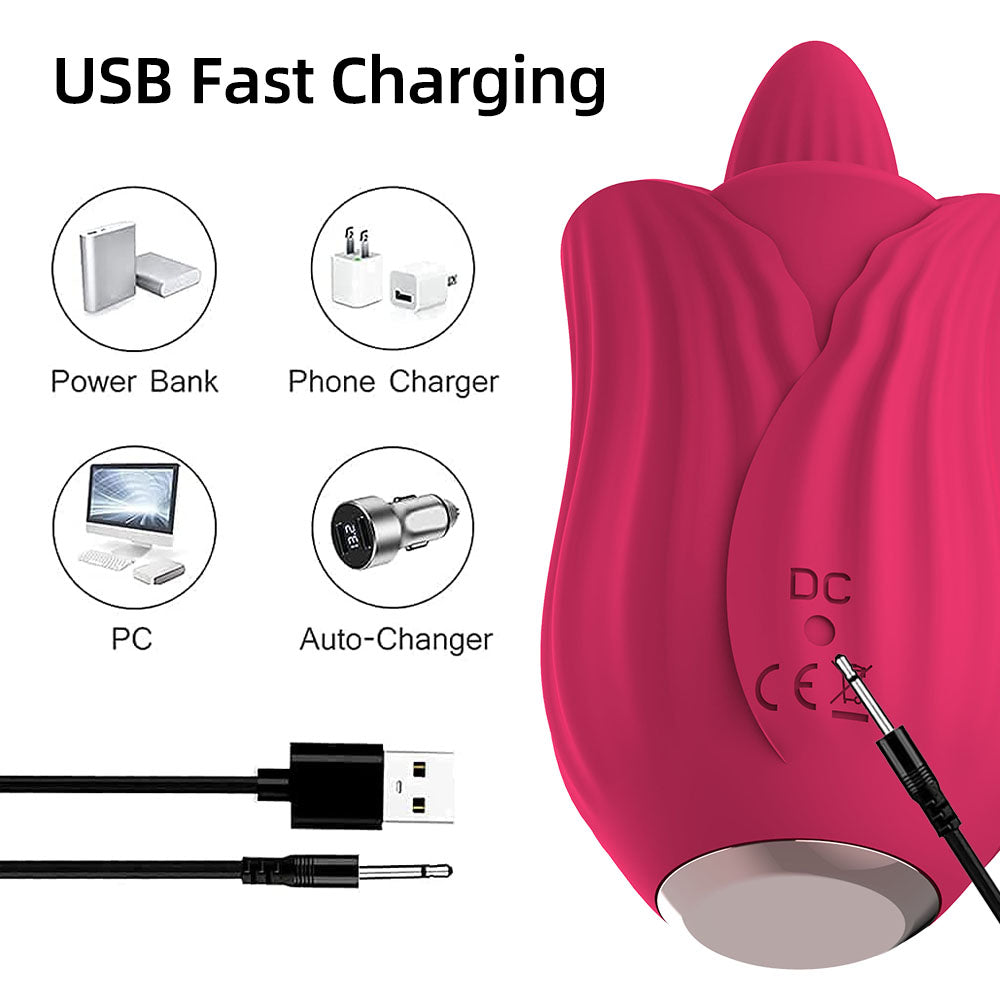 10 Modes Adjustable Silicone Clitoris Sucking Rose Vibrator Tongue Licking Rose Sex Toys For Female Couples