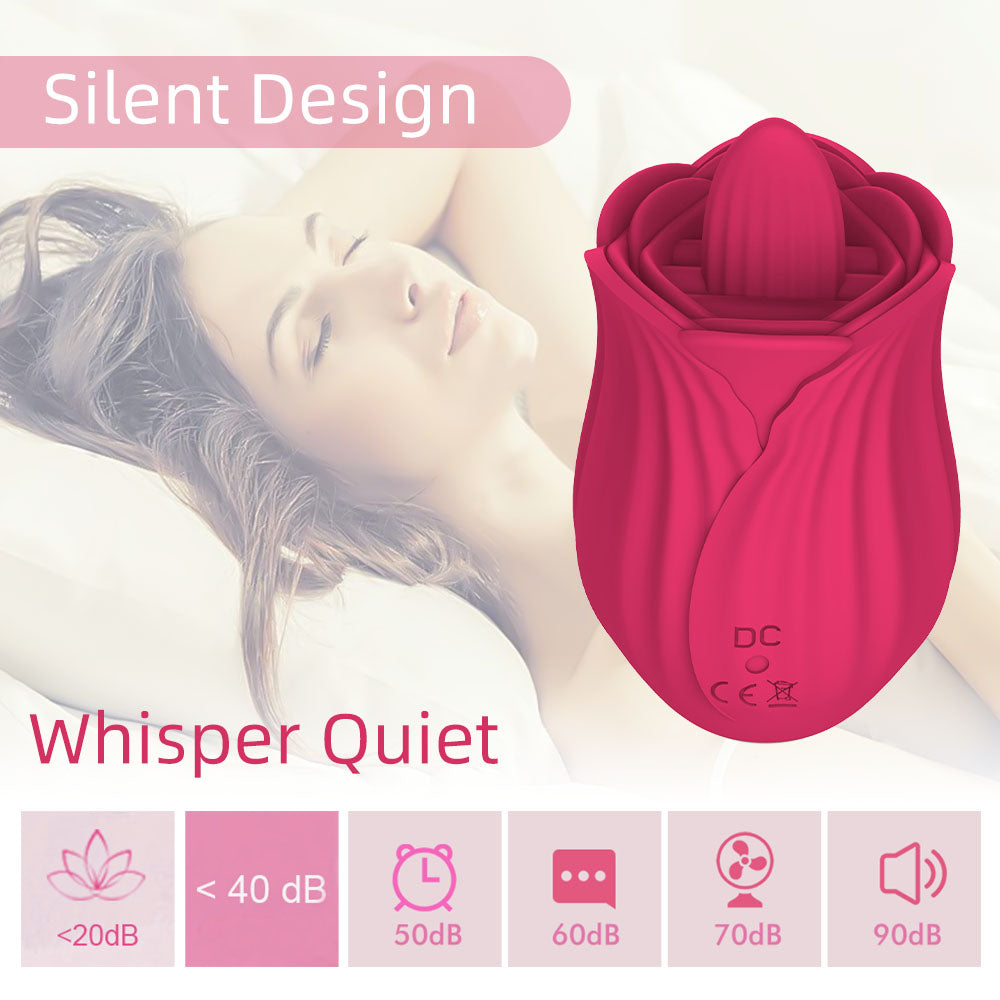 10 Modes Adjustable Silicone Clitoris Sucking Rose Vibrator Tongue Licking Rose Sex Toys For Female Couples