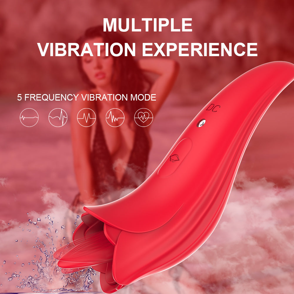 Licking clitoris stimulation Clitoral Tongue Vibrator Rose tongue 5 frequency tongue licking female flirtation vibrator
