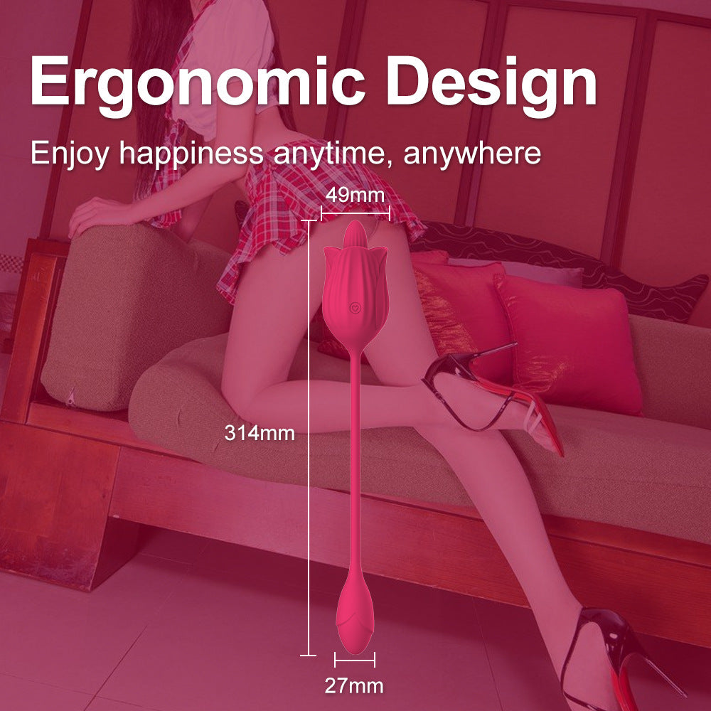 Hot Selling Female rose G Point Vibrator Stimulator Rose Silicone Vibrator For Women Rosa Licking Vibrator