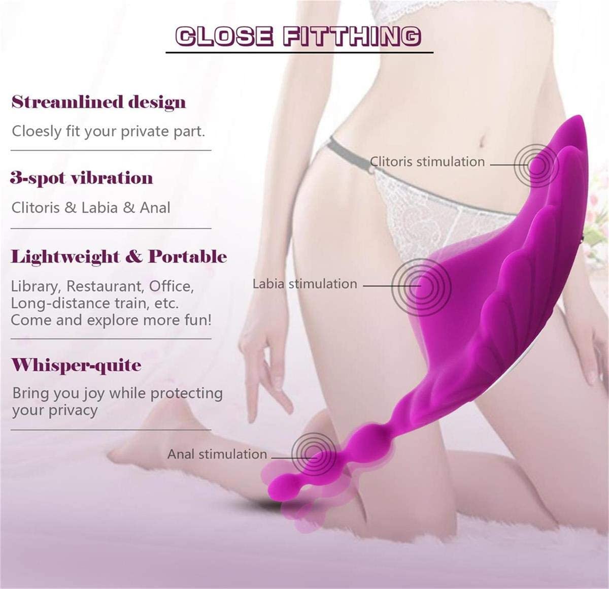 10 Speed Clitoris Anal Stimulation Underwear Wearable Panty Vibrator With Wireless Remote Control