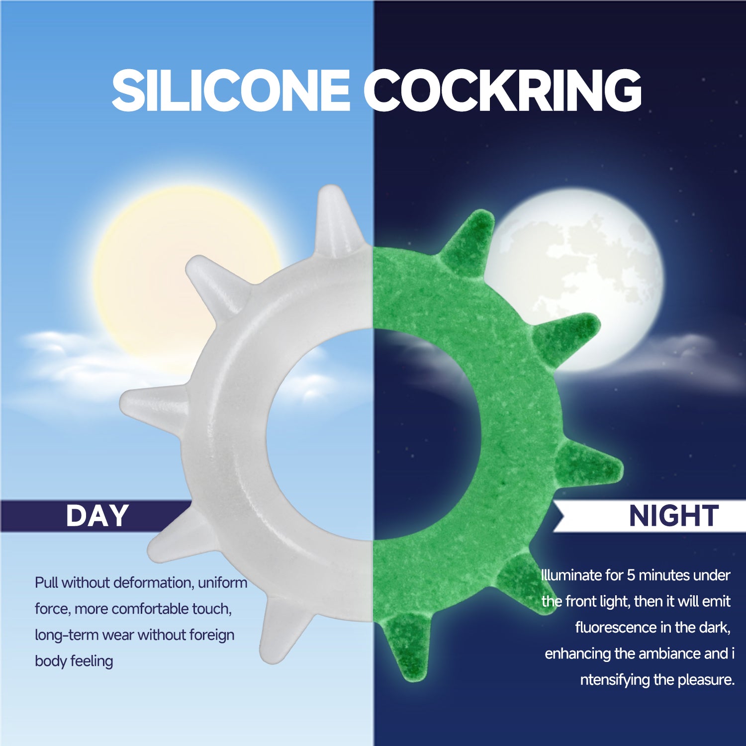 Cock Ring Glow in Dark Penis Ring for Men