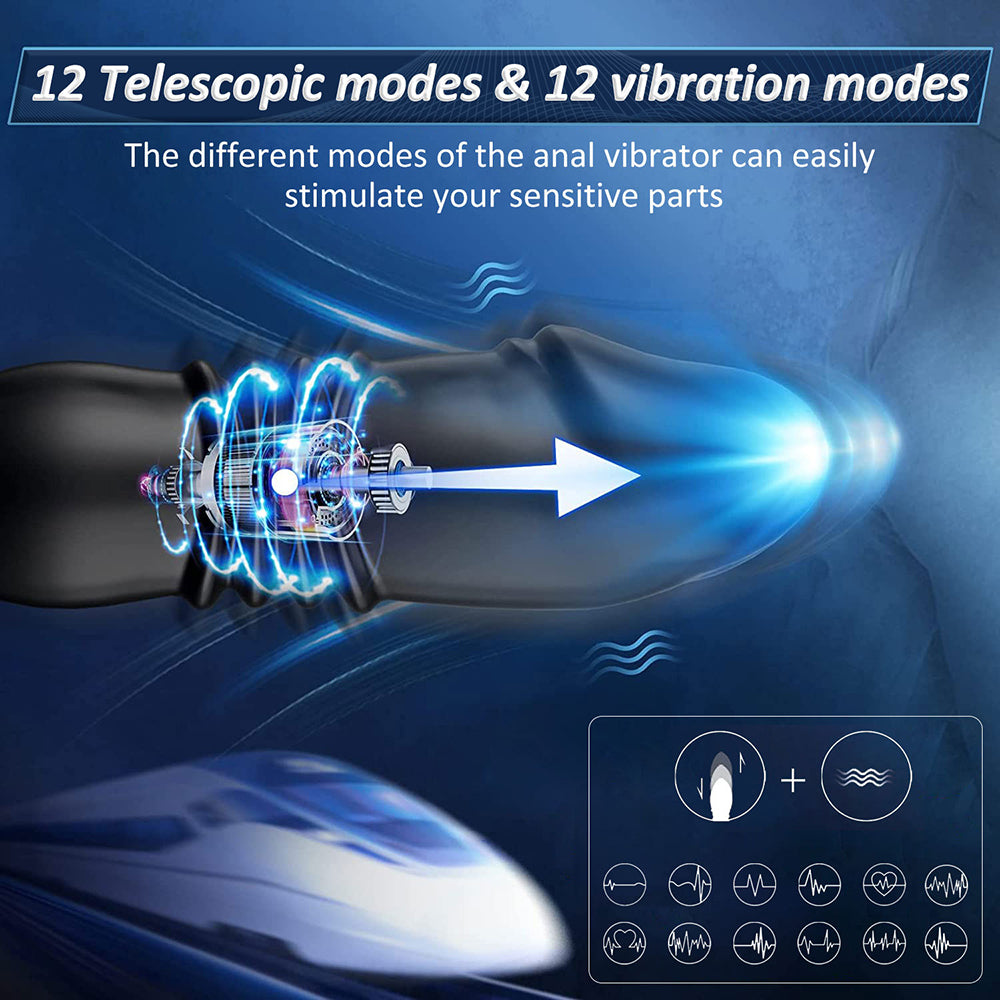 Retractable Vibrating Prostate Massager Anal Plug Wireless Remote Control Masturbation Device G-spot Massage Anal Plug Adult Toy