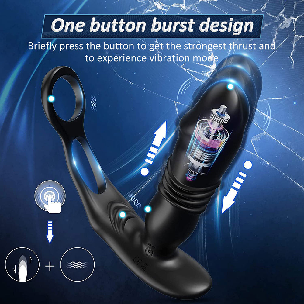 Retractable Vibrating Prostate Massager Anal Plug Wireless Remote Control Masturbation Device G-spot Massage Anal Plug Adult Toy