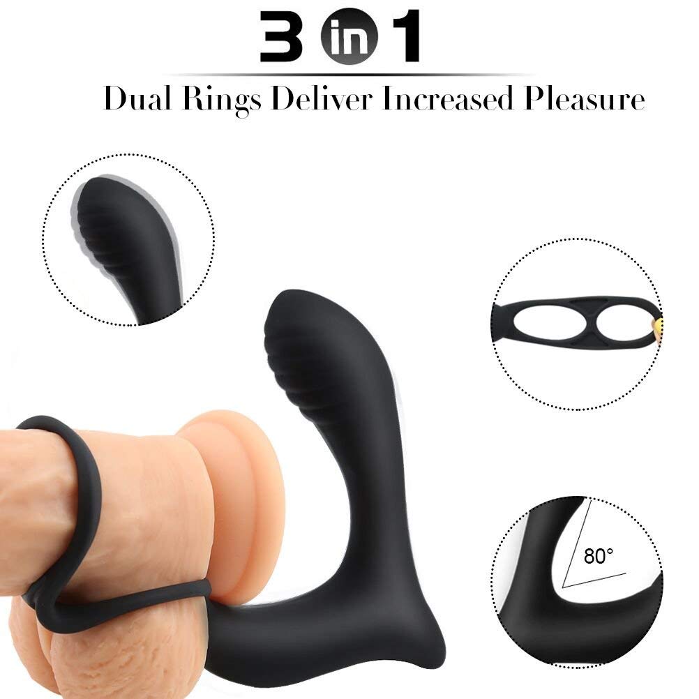 Male Butt Adult Sex Vibrator Ejaculation Delay Ring Toy Man Silicone Prostate Massager Anal Plug