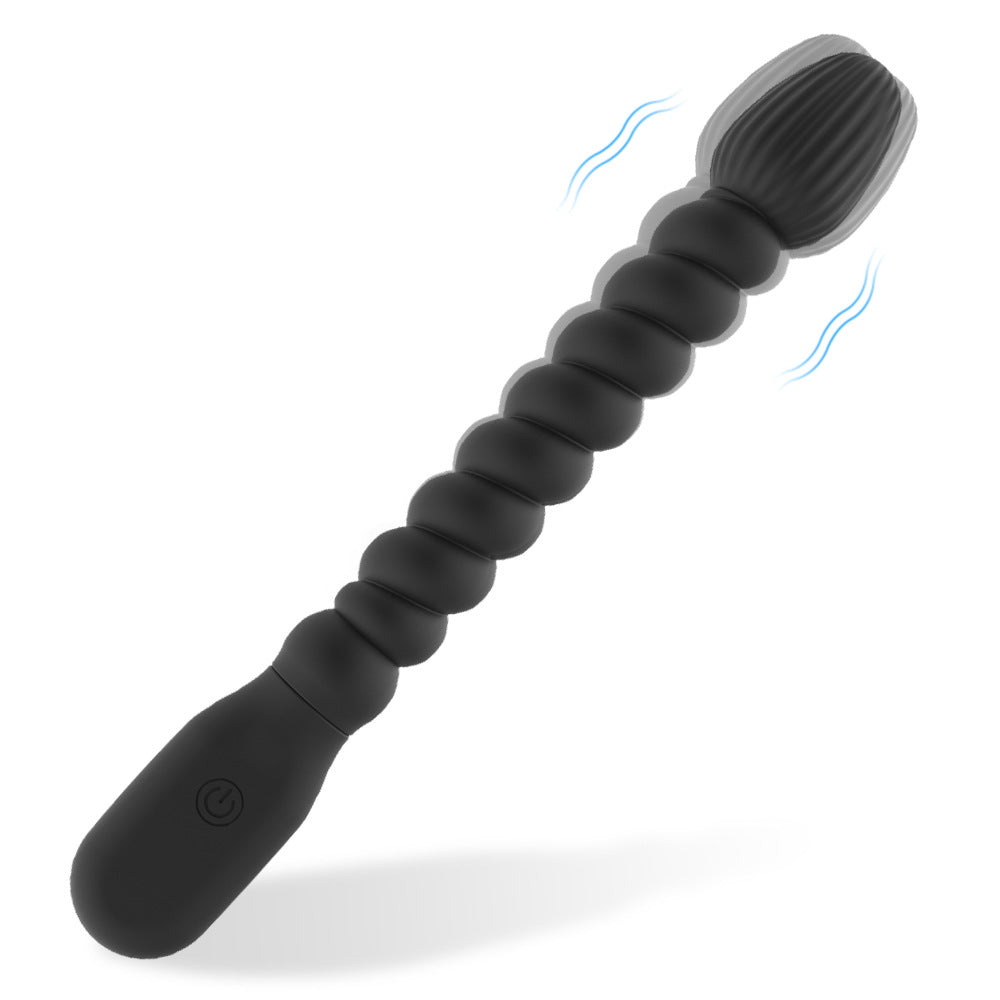 Spiral Shape Butt Plug Vibrator Soft Silicone Beads Adult Use Prostate Massager Sex Toy for Men