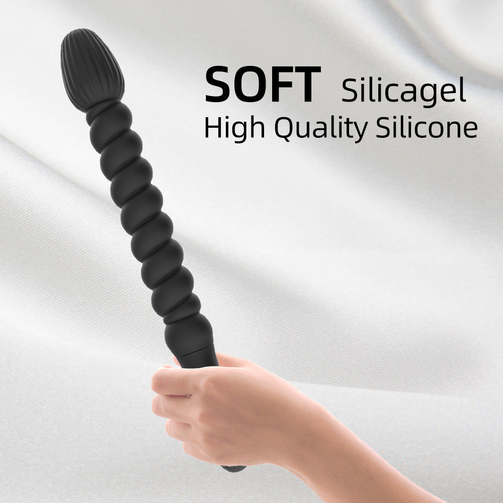Spiral Shape Butt Plug Vibrator Soft Silicone Beads Adult Use Prostate Massager Sex Toy for Men