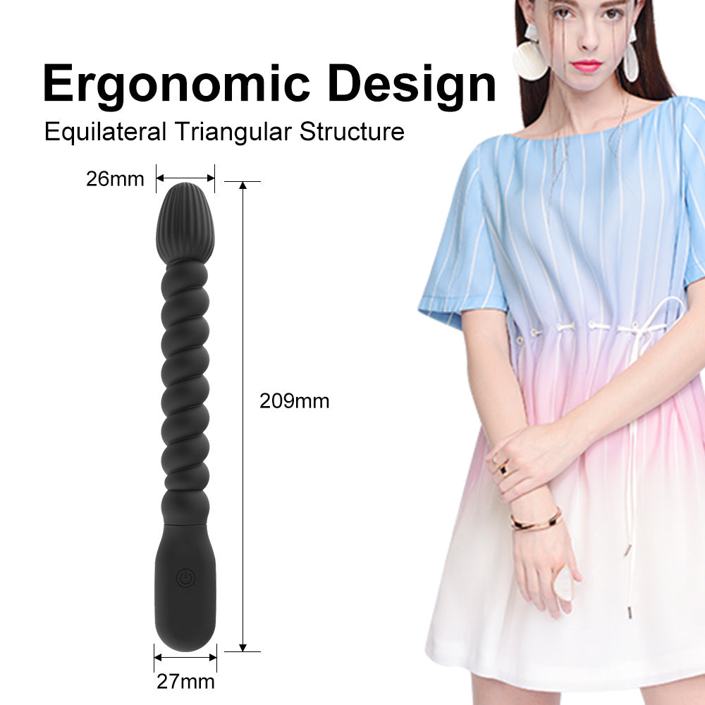 Spiral Shape Butt Plug Vibrator Soft Silicone Beads Adult Use Prostate Massager Sex Toy for Men