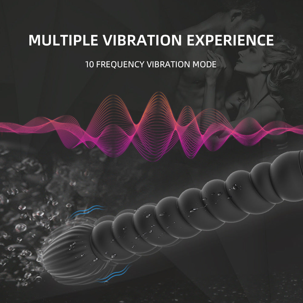 Spiral Shape Butt Plug Vibrator Soft Silicone Beads Adult Use Prostate Massager Sex Toy for Men