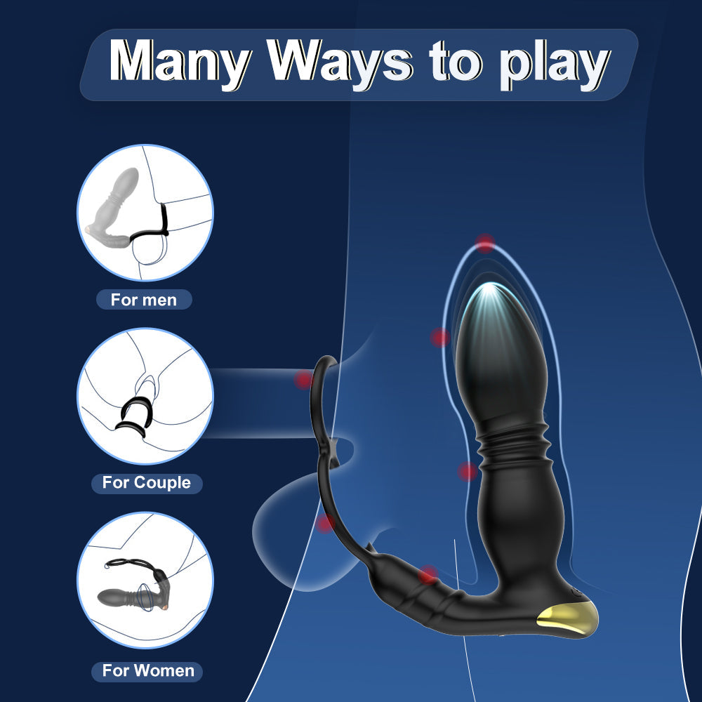 Orgasm Electric Massage Stick Anal Plug Telescopic Anal Plug Silicone Remote Control Prostate Massager