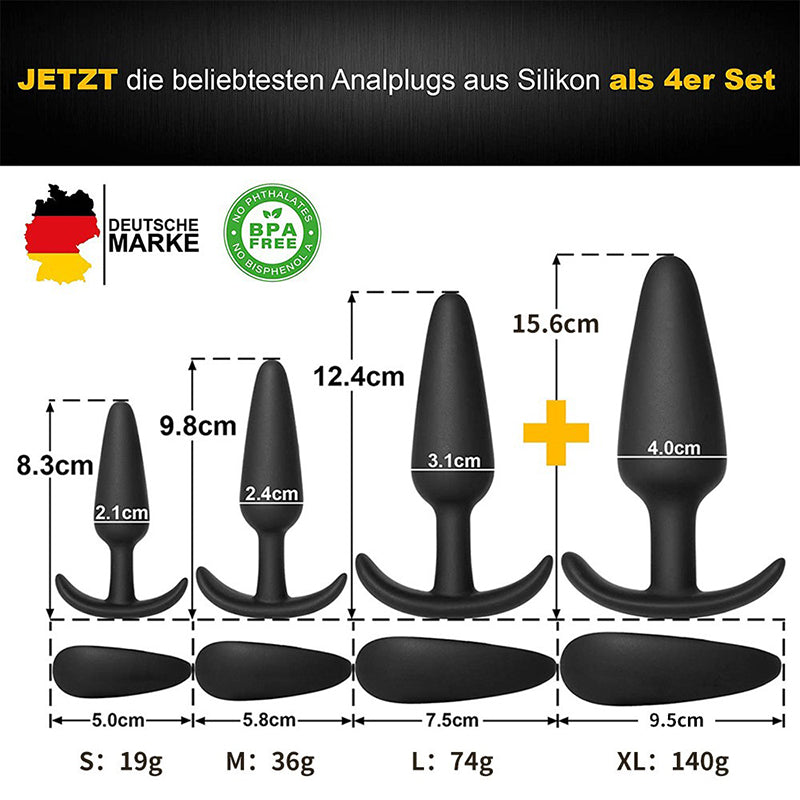 3Pcs Silicone Anal Plugs Queue Trainer Kit Adult Multi Shape Training Silicone Anal Expand Prostate Massager For Woman Men