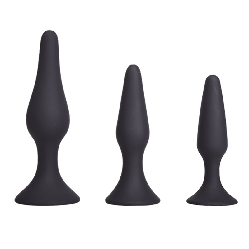 Silicone Anal Plug 3Pcs Training Set Anal Sex Trainer Prostate Massage Anus Dilator Anal Ball for Beginners