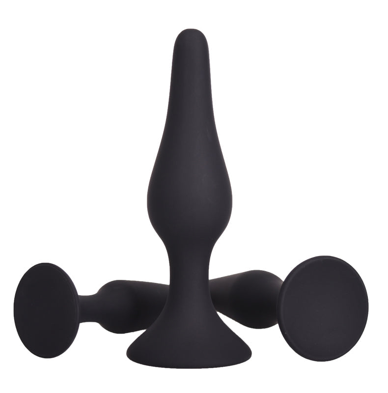 Silicone Anal Plug 3Pcs Training Set Anal Sex Trainer Prostate Massage Anus Dilator Anal Ball for Beginners