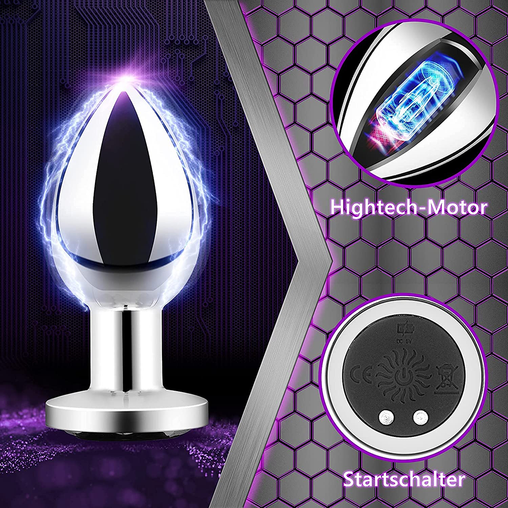 Remote control metal anal vibrator wireless vibrating prostate anal butt plug for men women