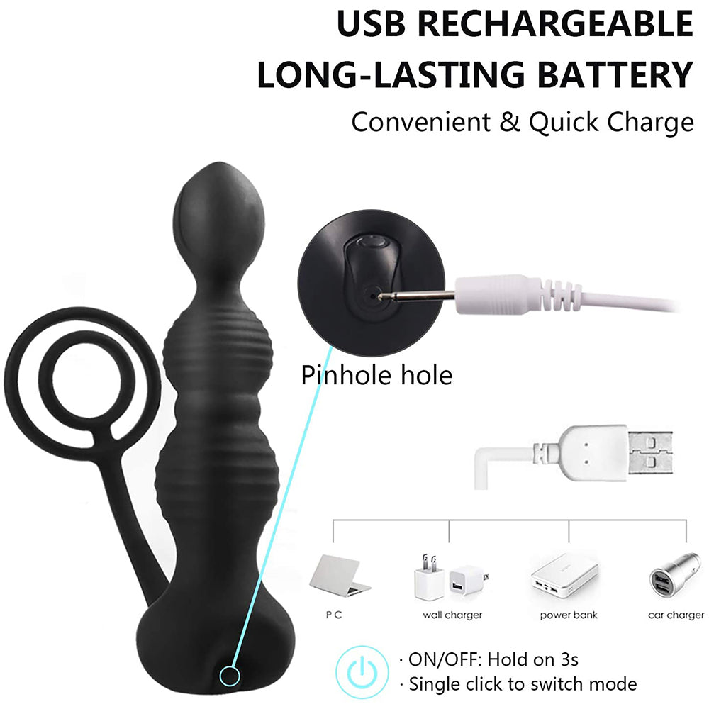 Anal masturbation butt plug wireless remote control 10 Frequency vibration prostate massager for men and women