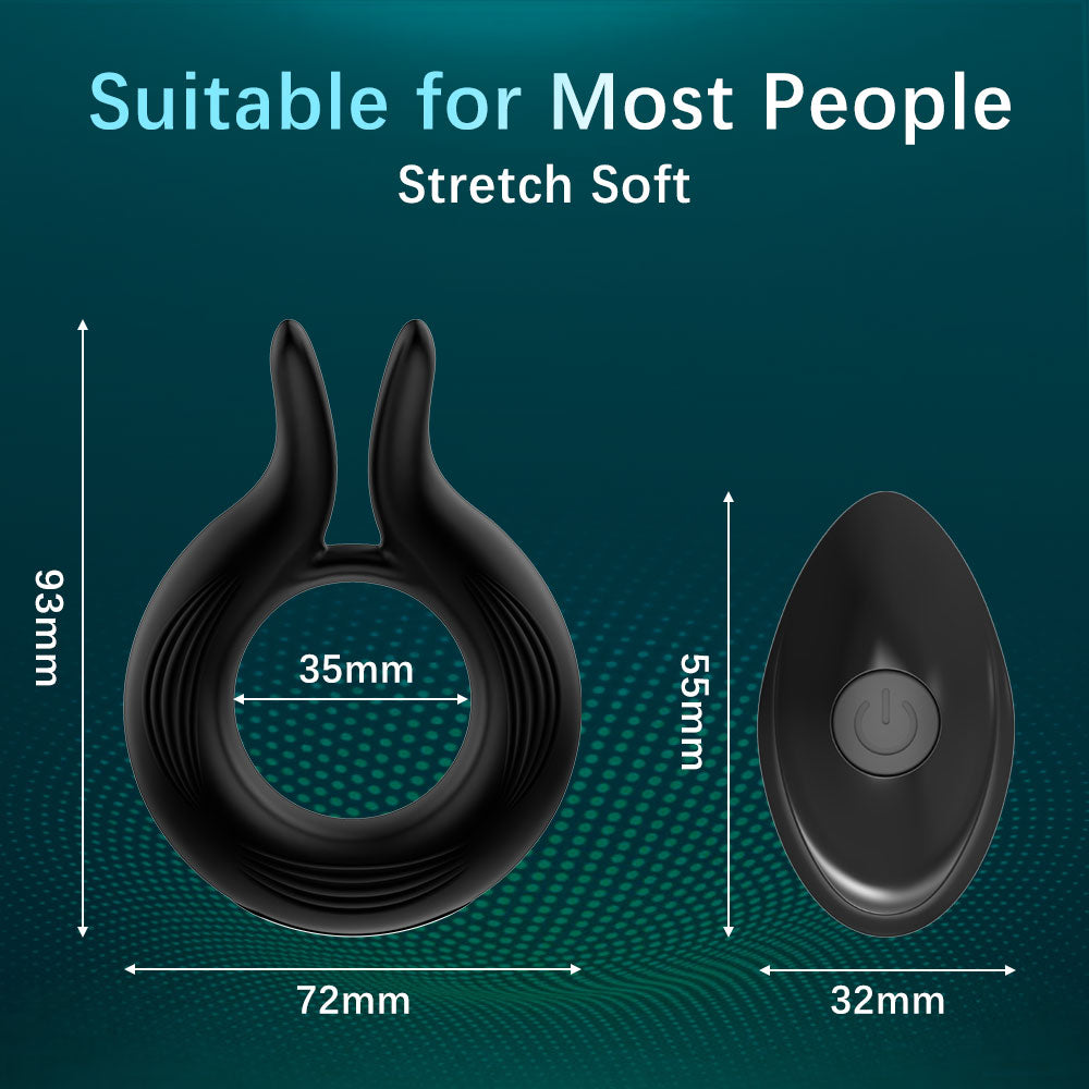 10 vibration modes Rabbit Ears 1st Generation Sperm Locking Ring Male Rechargeable silicone vibrating open lock essence ring