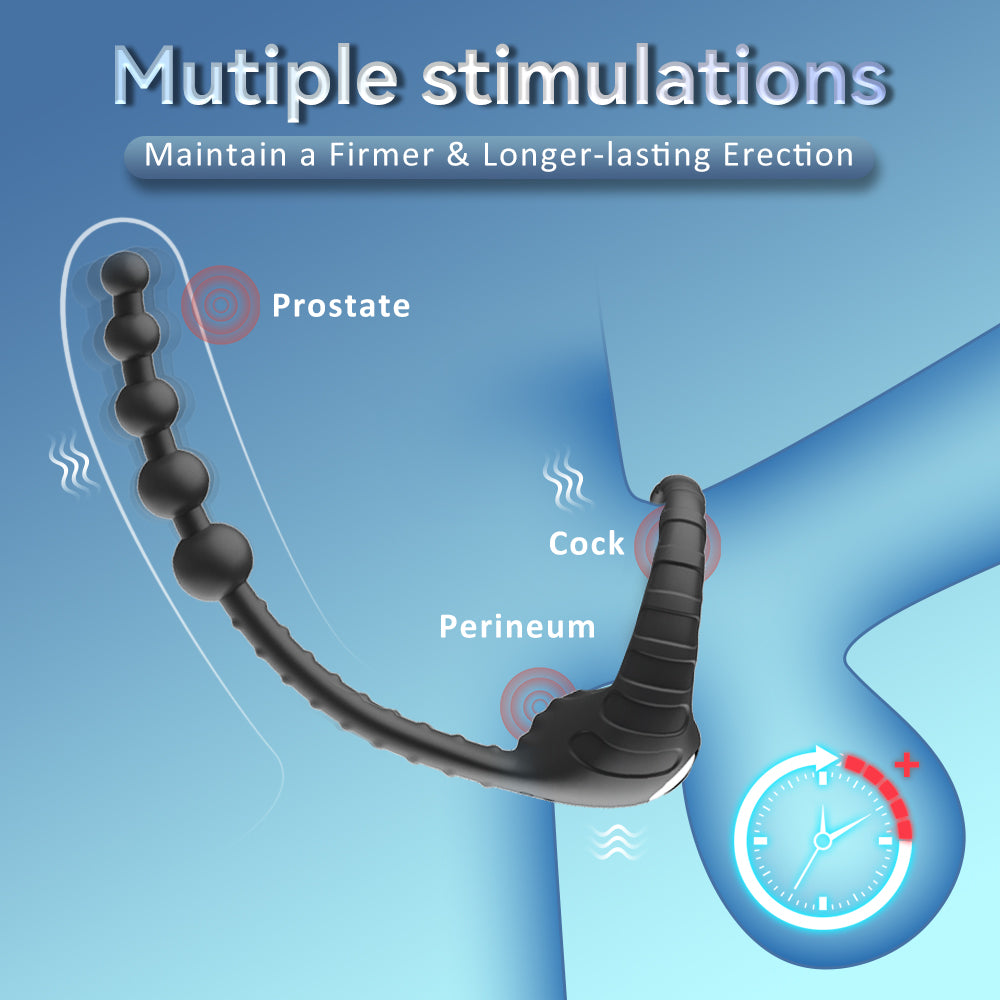 Masturbator Wireless Control Backyard Bead Silicone Vibrating Lock Sperm Ring Men's Masturbator Anal Plug Vibrator for Men