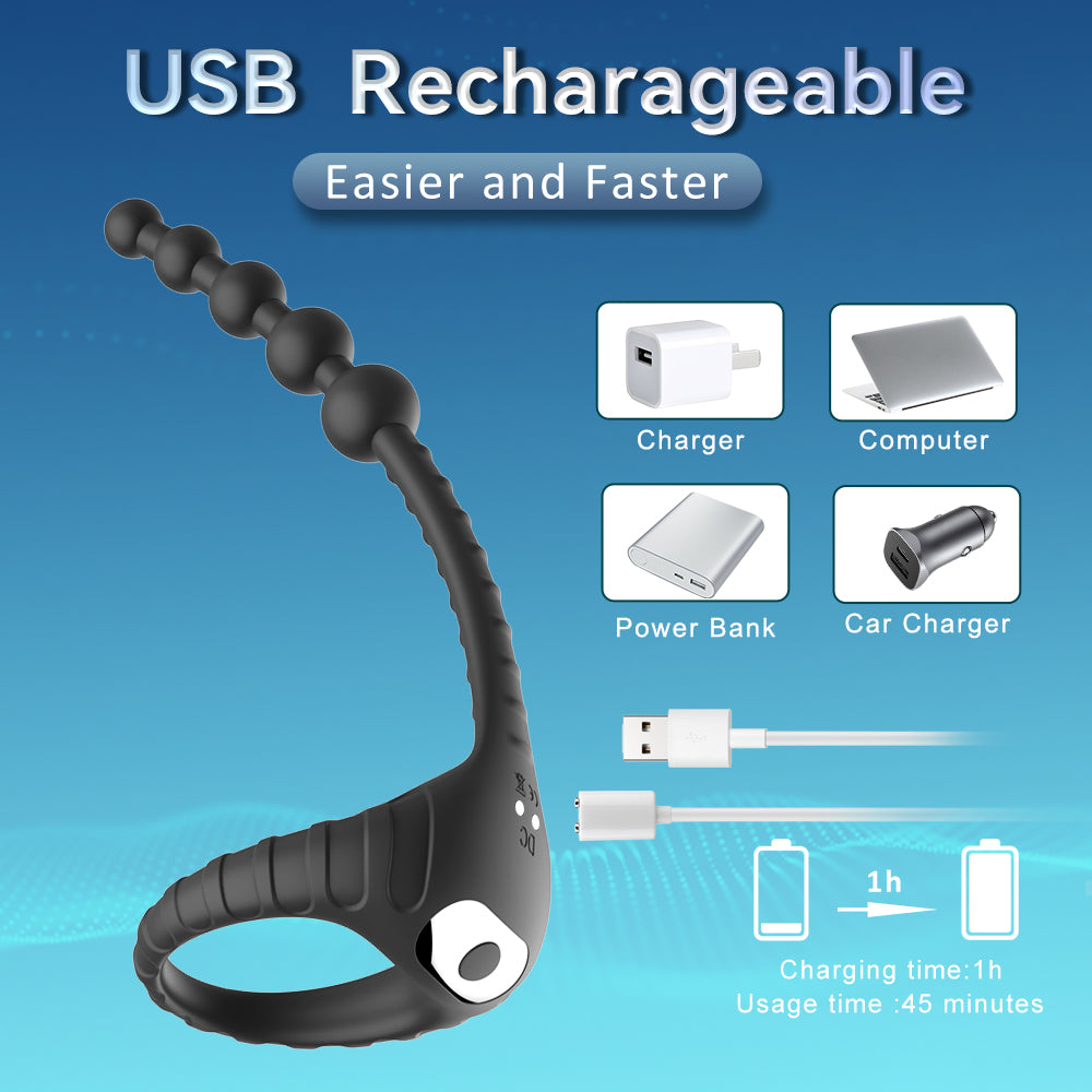 Masturbator Wireless Control Backyard Bead Silicone Vibrating Lock Sperm Ring Men's Masturbator Anal Plug Vibrator for Men