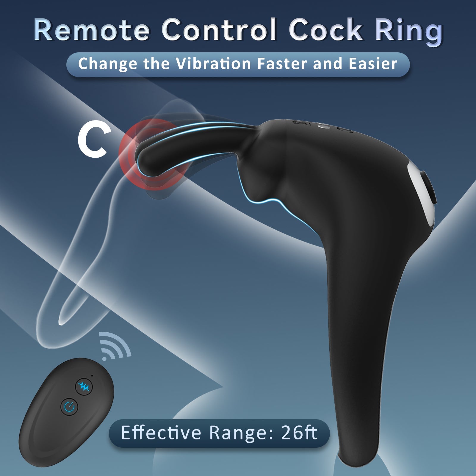 Strong Vibration Adjustable Delay Ejaculation Rechargeable Rabbit Silicon Big Size Boys Gay Ring