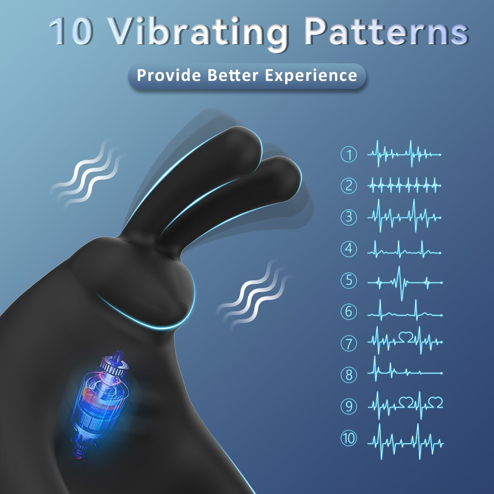 Strong Vibration Adjustable Delay Ejaculation Rechargeable Rabbit Silicon Big Size Boys Gay Ring