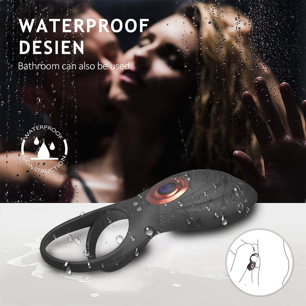 Remote Control Electric Double Ring Sliding Delayed Ejaculation Vibratory Ring 10 Vibratory Modes Vibrator Enhances Erectile