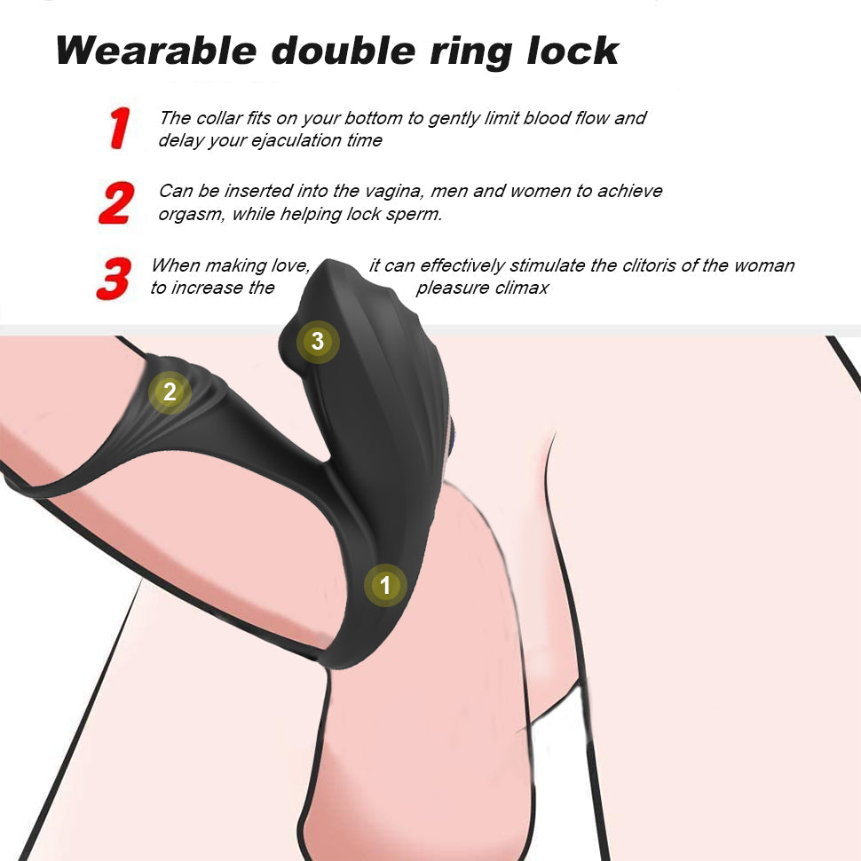 Remote Control Electric Silicone Locking Cum Ring Sleeve Clitoral Stimulation Couple Sharing Vibrating Ring Adult Products