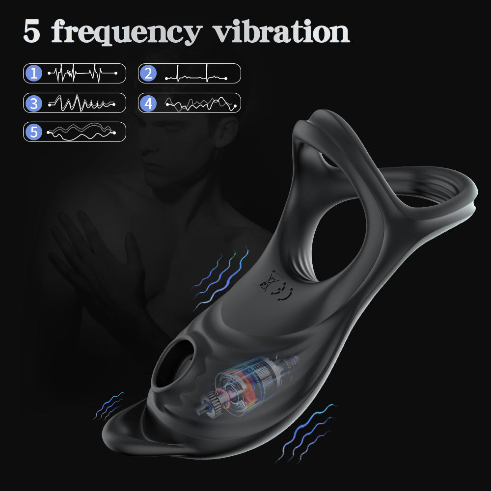Magnetic Suction Charging 5 frequency Sucking Lock Wireless Remote Control Vibrating Ring Masturbator For Male