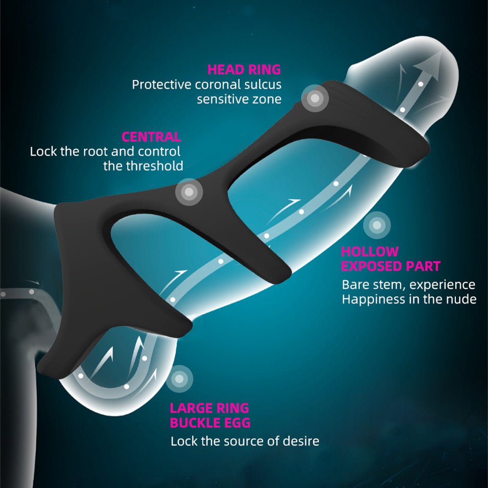 Silicone lock essence ring set stimulation couples share vibration ring adult products