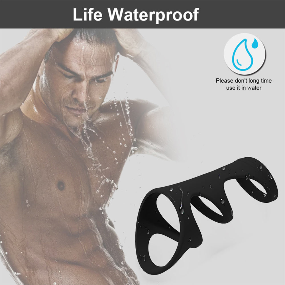 Silicone lock essence ring set stimulation couples share vibration ring adult products