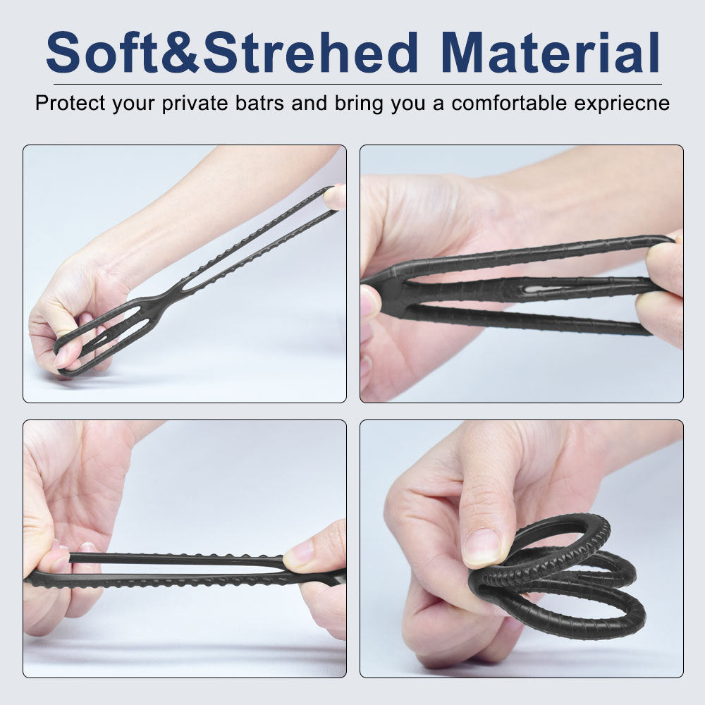 Silicone Cock Rings Male Penis Cockring Penis Ring Sling Ball Stretcher Sex Toys Penis Cock Ring Sling Cage Sleeve Ball Stretcher for Men Sex Toy